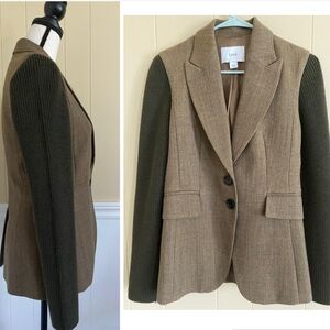 Lewit Wool Knit Sleeve Blazer